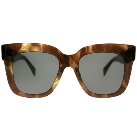 Celine CL41444/S 07B Havana Brown Kim Square Sunglasses 